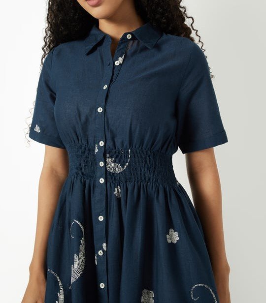 Printed Blue Dress - Image 2