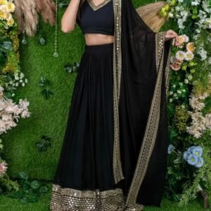 Georgette Black Lehenga Choli