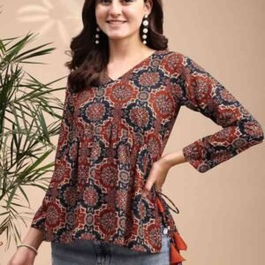 Printed Maroon Kurti