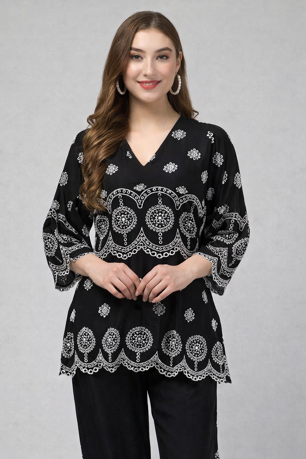 Printed Black kurti