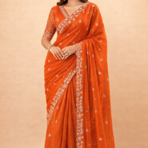 Border Sequins Embroidery Saree