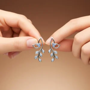 Silver Leaf Stud Earrings