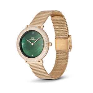 Crystalline Bezel Evergold Green Women Watch